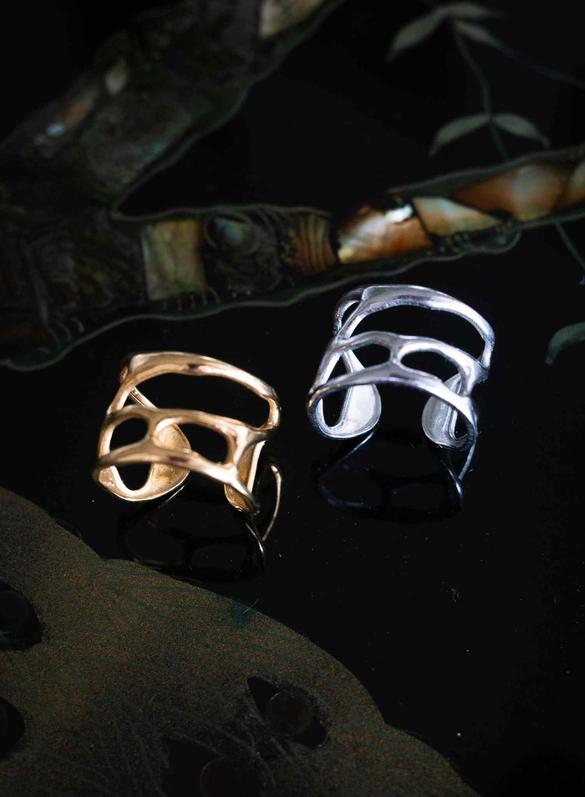 FLOW | Verstellbarer Ring | Gold & Silber Edelstahl