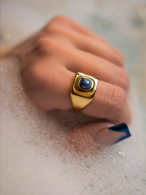Soul's Truth | Lapis Ring Edelstahl