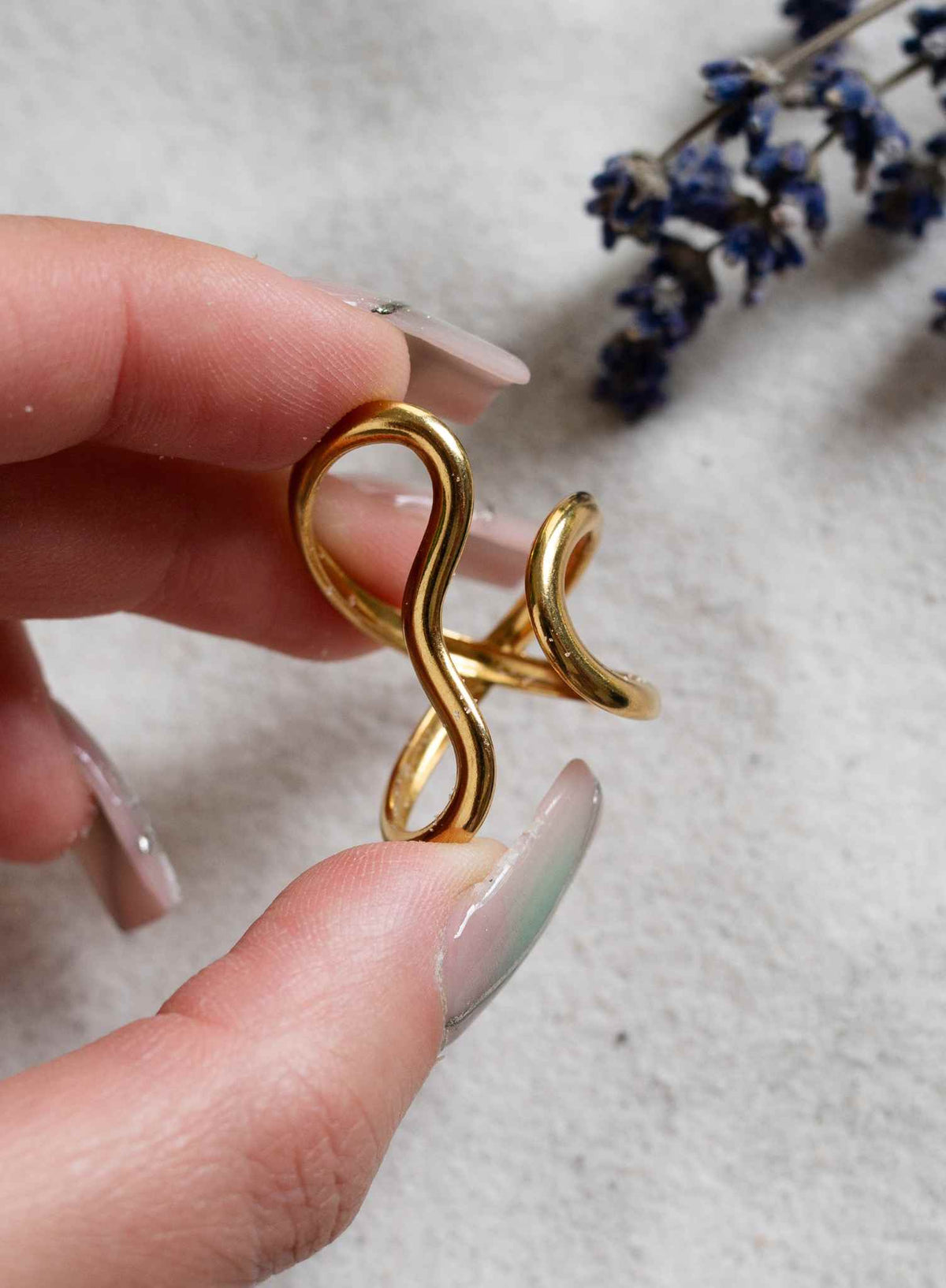 LIQUIDE | Verstellbarer Ring | Gold & Silber Edelstahl