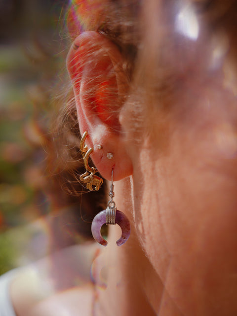 Halbmond Ohrringe | Amethyst